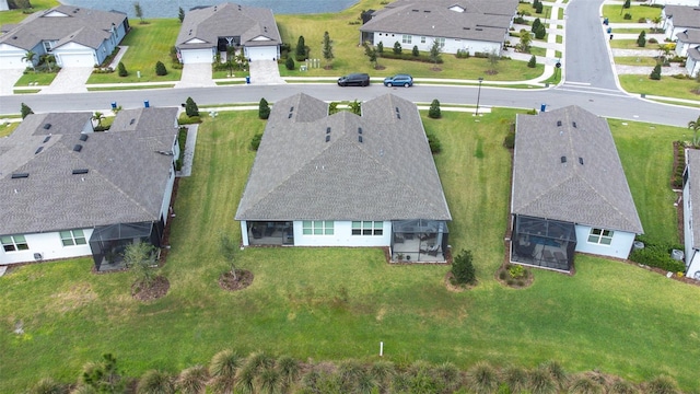 aerial view with a residential view