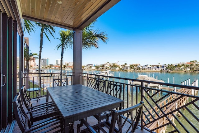 balcony with a water view