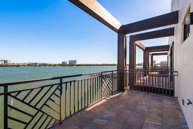 balcony with a water view