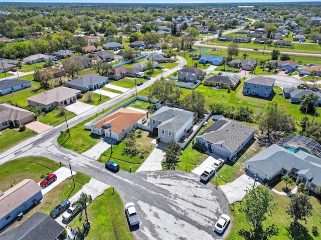 birds eye view of property with a residential view