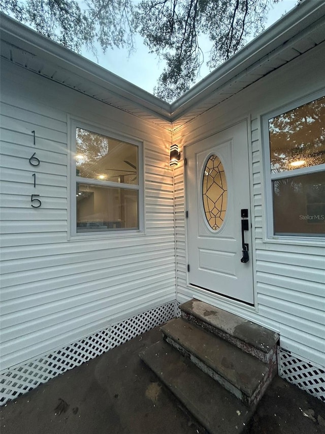 view of doorway to property