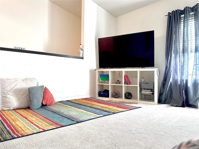 view of carpeted living area