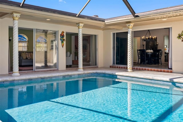 pool with a lanai