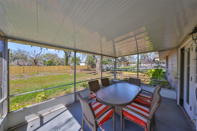 view of sunroom