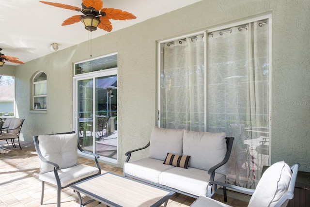 view of patio with a ceiling fan