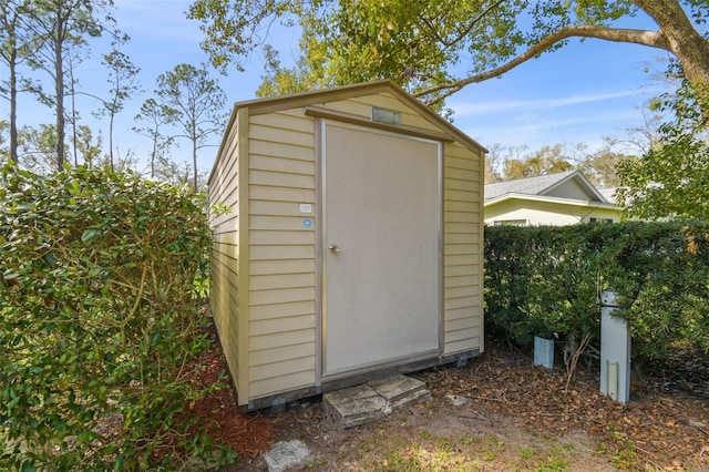 view of shed