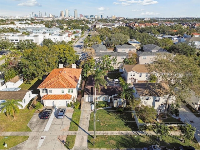 aerial view with a city view