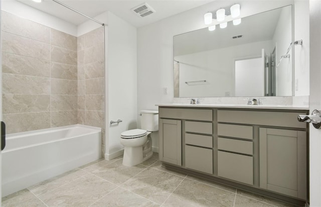10410 Cross River Trl, Parrish, FL 34219 - bathroom featuring double vanity, bathtub / shower combination, and tile patterned flooring