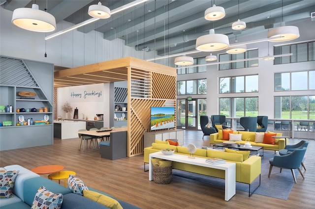 10410 Cross River Trl, Parrish, FL 34219 - building lobby featuring a towering ceiling and beam ceiling