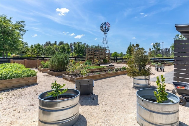 view of patio featuring a vegetable garden