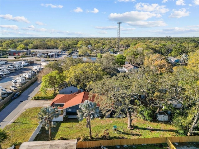 aerial view with a forest view