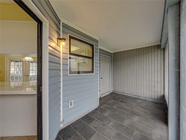 balcony featuring french doors