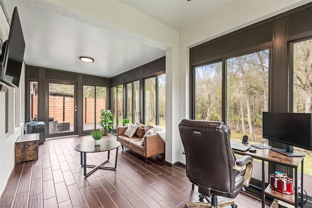 view of sunroom