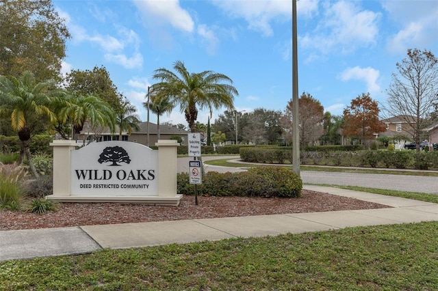 view of community sign