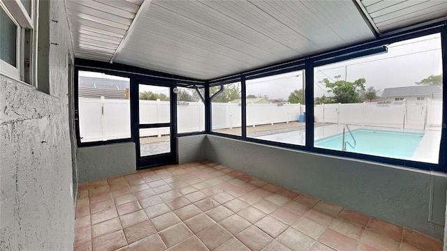 view of unfurnished sunroom