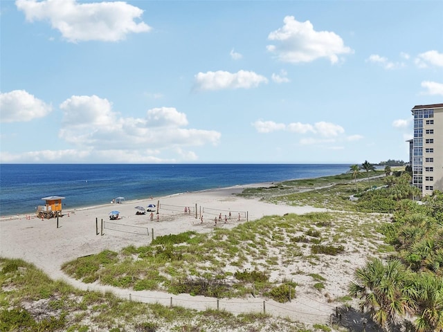 water view featuring a beach view