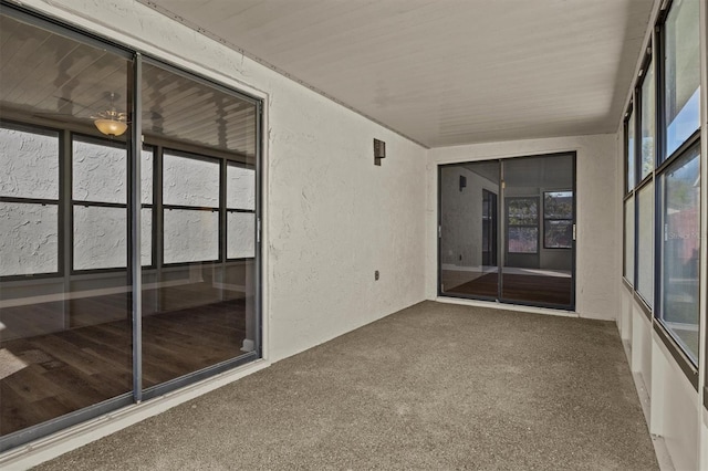 view of unfurnished sunroom