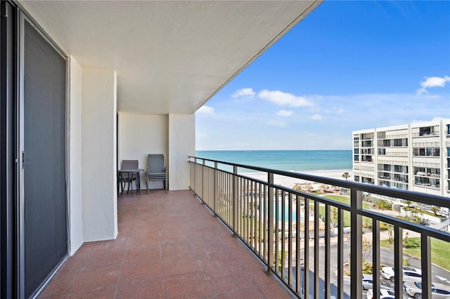 balcony with a water view