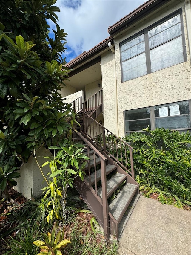 exterior space featuring stairs