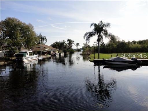 water view featuring a boat dock