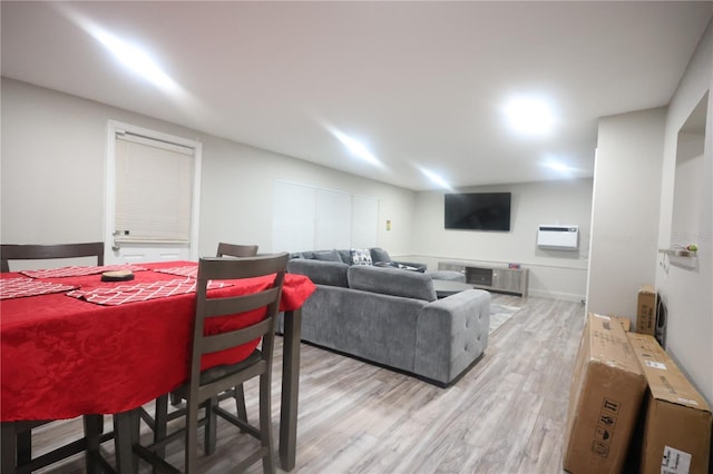 living room featuring light wood-style flooring