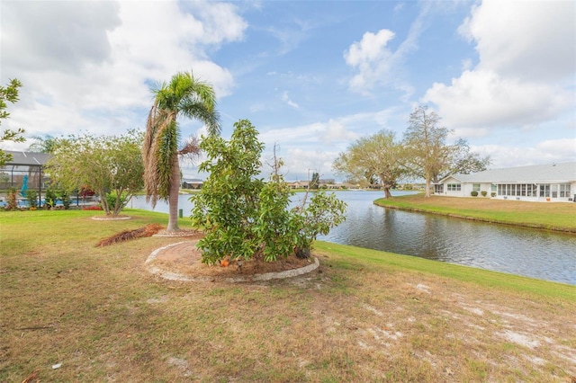 exterior space featuring a water view