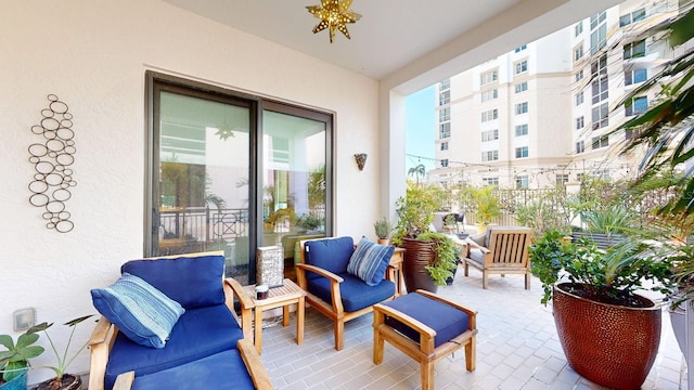 view of patio with an outdoor living space