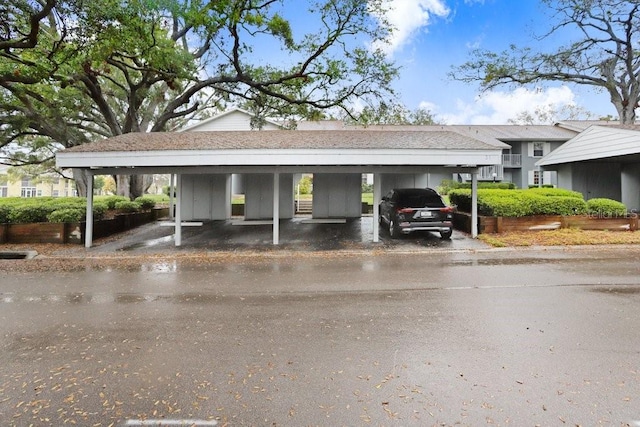 view of covered parking lot