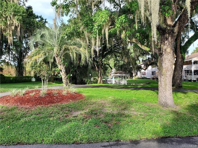 view of yard featuring a gazebo