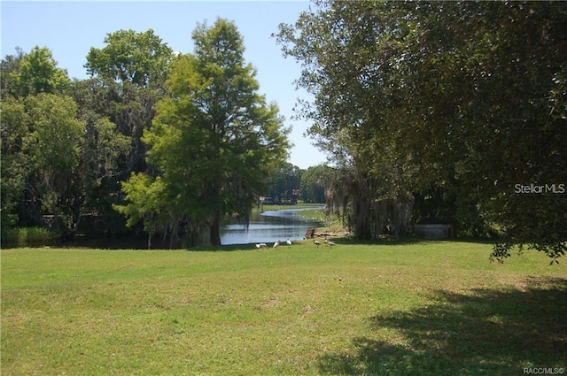 view of yard featuring a water view