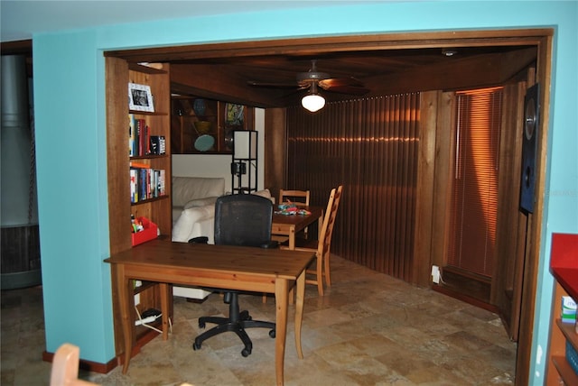 office space with ceiling fan