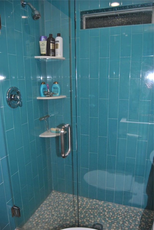 full bathroom featuring a shower stall