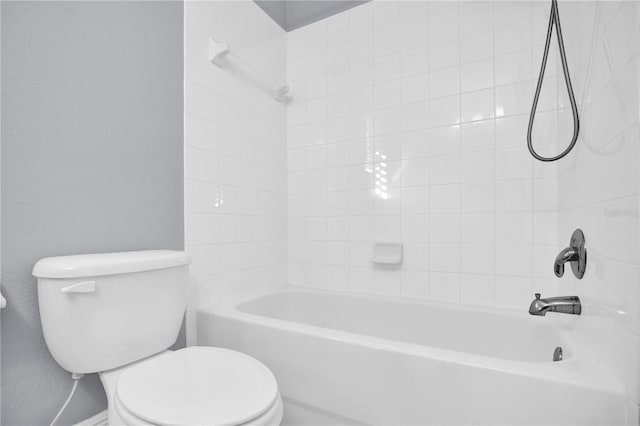 full bathroom with toilet and shower / tub combination