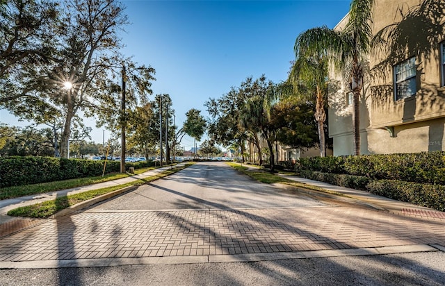 view of street with curbs and sidewalks