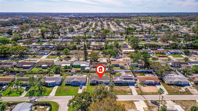 aerial view with a residential view