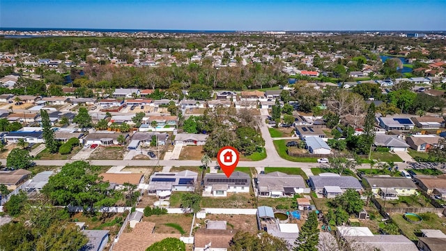 drone / aerial view with a residential view