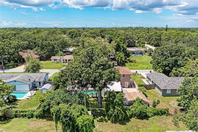 aerial view with a forest view