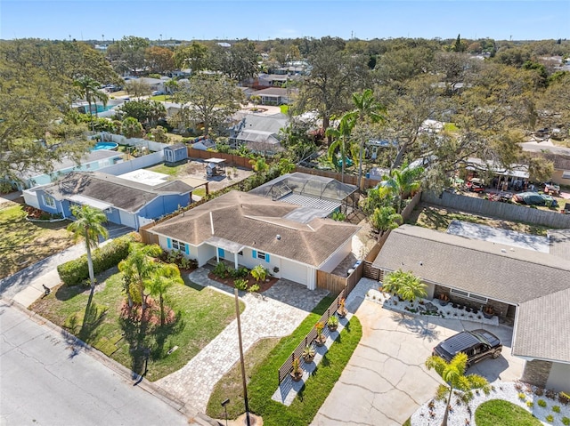 drone / aerial view featuring a residential view