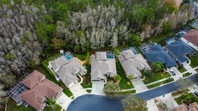 aerial view with a residential view