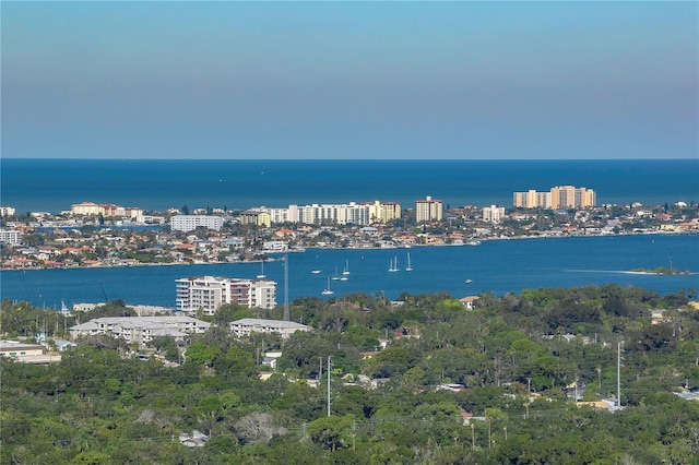 property view of water featuring a view of city