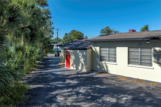 view of home's exterior featuring stucco siding