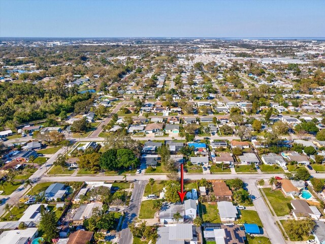 drone / aerial view with a residential view