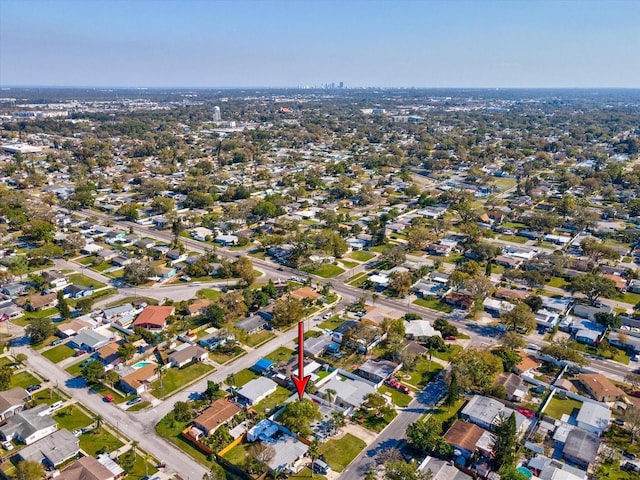 drone / aerial view with a residential view