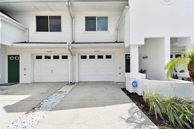 garage with driveway