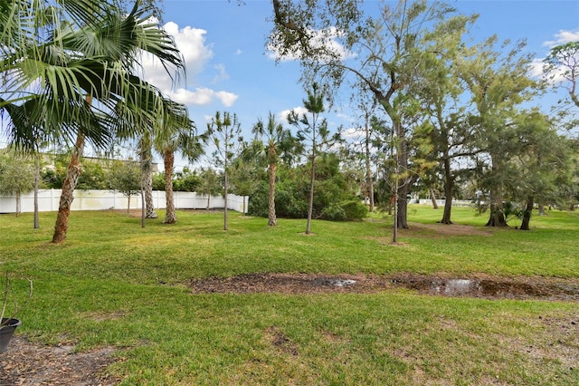 view of yard featuring fence