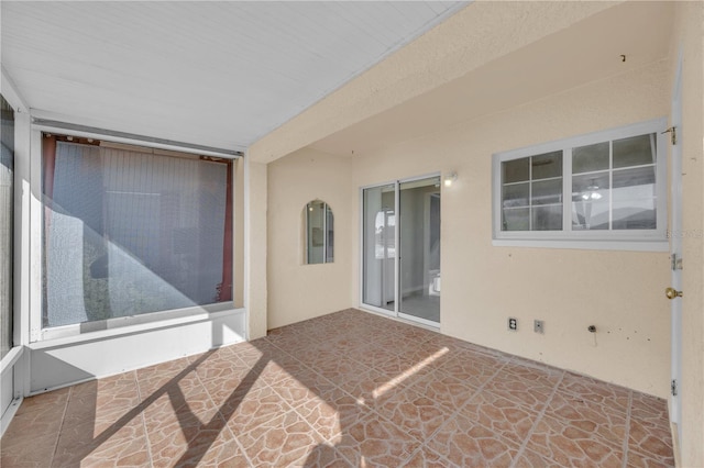 view of unfurnished sunroom