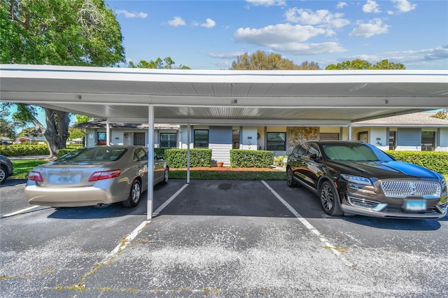 view of covered parking lot