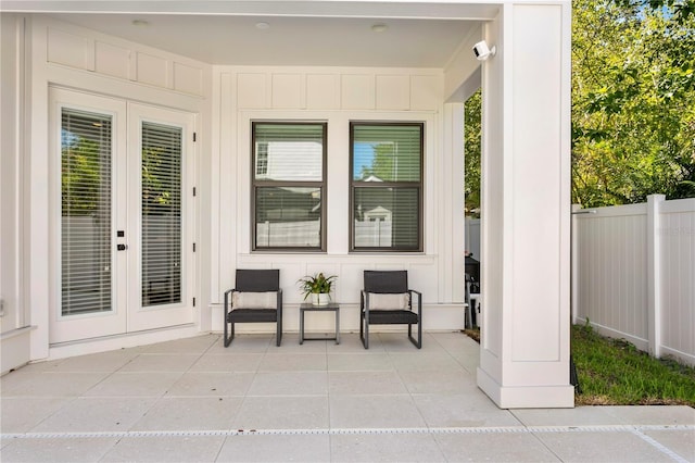 view of patio / terrace featuring fence