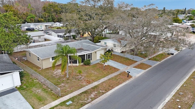 drone / aerial view with a residential view