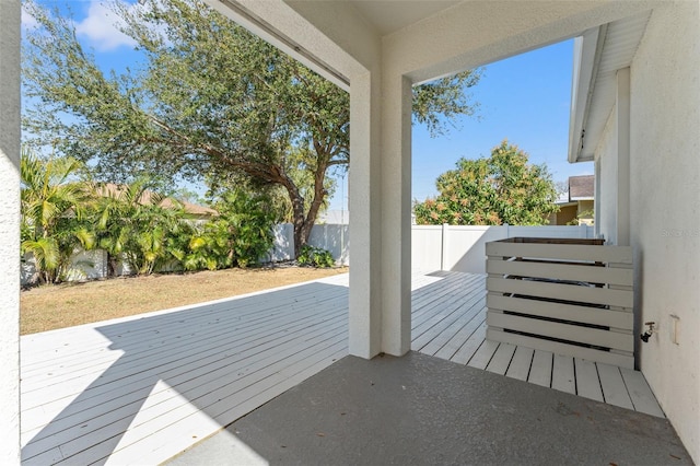 deck featuring fence